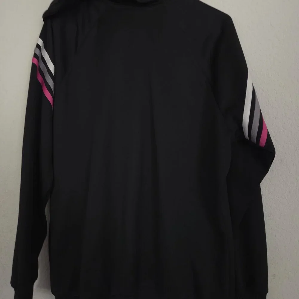 Adidas Essentials Warm-Up Slim 3 Striped Track Jacket Size XL - Black / Pink - Picture 7 of 8